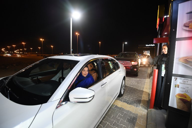 Women in Saudi Arabia officially drive for the the first time after lifting long-ban on female drivers. (Photo: AFP)